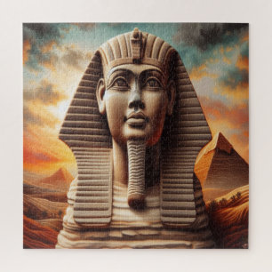 Giza Sphinx Head with Pyramids Egypt Travel Jigsaw Puzzle