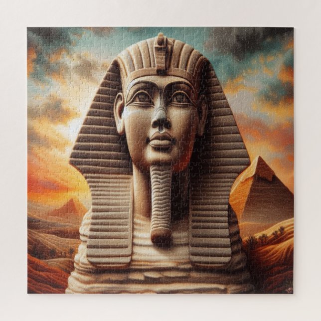 Giza Sphinx Head with Pyramids Egypt Travel Jigsaw Puzzle (Vertical)