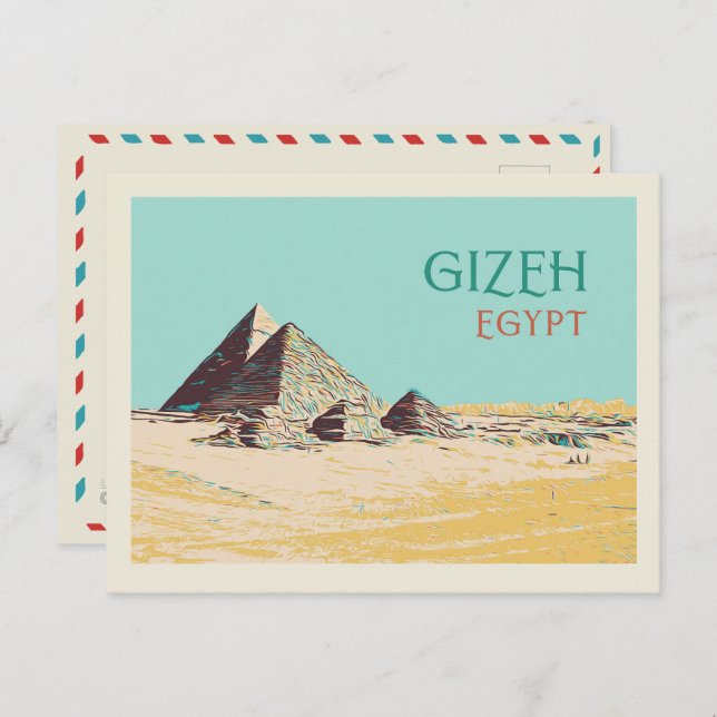 Gizeh, Pyramids illustration Egypt Postcard (Front/Back)