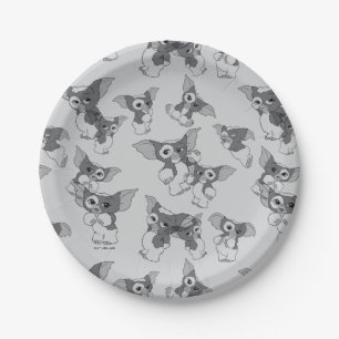 Gizmo   Black & White Pattern Paper Plate