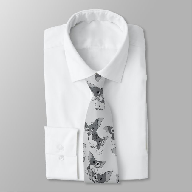 Gizmo | Black & White Pattern Tie (Tied)