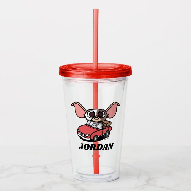 Gizmo | Cute Comic Driver | Add Your Name Acrylic Tumbler (Front)