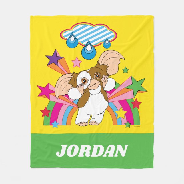 Gizmo | Dreaming of Raindrops | Add Your Name Fleece Blanket (Front)