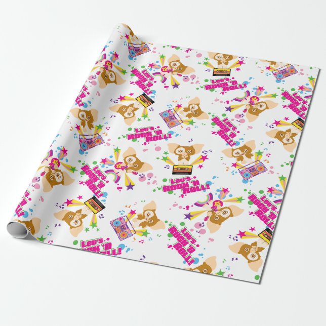 Gizmo | Let's Rock 'n Roll Pattern Wrapping Paper (Unrolled)
