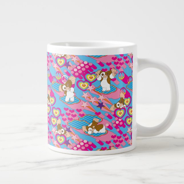 Gizmo | Pink Peace & Love Pattern Large Coffee Mug (Right)