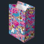 Gizmo | Pink Peace & Love Pattern Medium Gift Bag<br><div class="desc">Check out this fun pattern featuring Gizmo in pink peace signs.</div>