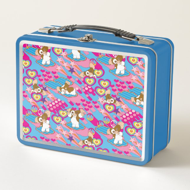 Gizmo | Pink Peace & Love Pattern Metal Lunch Box (Front)