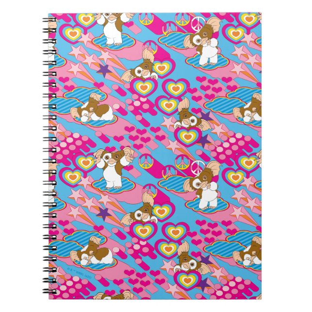 Gizmo | Pink Peace & Love Pattern Notebook (Front)