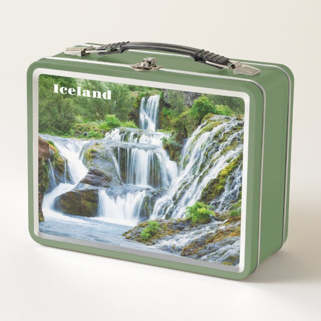 Gjain & Klifbrekkufossar, Iceland Metal Lunch Box (Front)