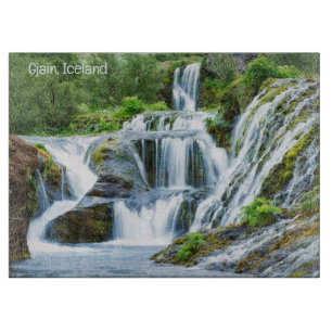 Gjain Waterfalls, Iceland Cutting Board