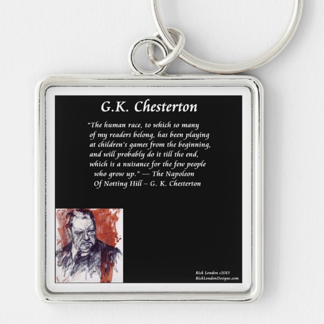 GK Chesterton & Opening Book Line Key Ring (Front)