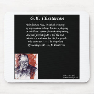 GK Chesterton & Opening Book Line Mouse Mat