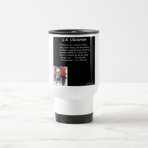GK Chesterton & Opening Book Line Travel Mug
