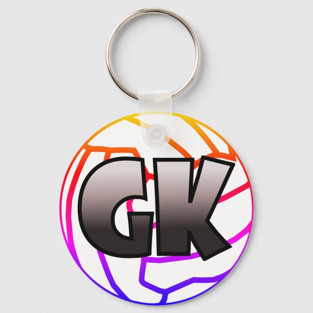 GK Goal Keeper Netball Player Position Key Ring (Front)