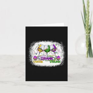 Gl Of Wine Mardi Gras Funny Drinking Wine Festival Card