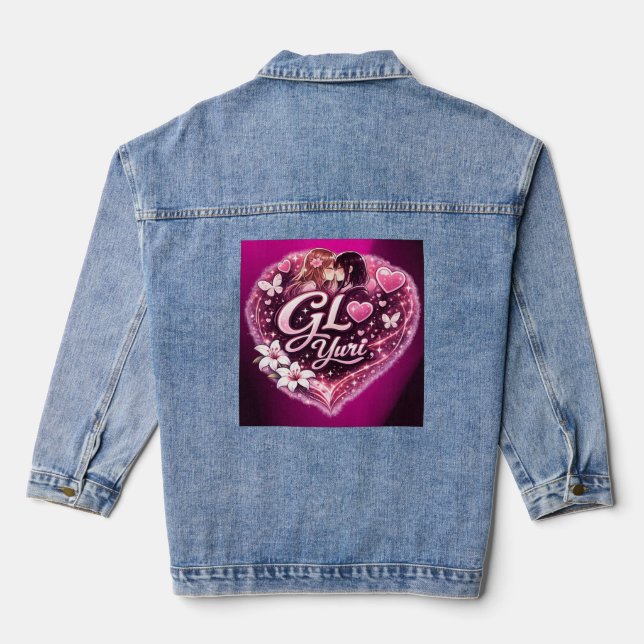 GL Yuri | Girls’ Love Anime Aesthetic Design Denim Jacket (Back)