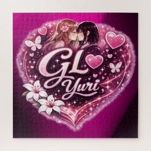 GL Yuri Girls’ Love Anime Aesthetic Design Jigsaw Puzzle