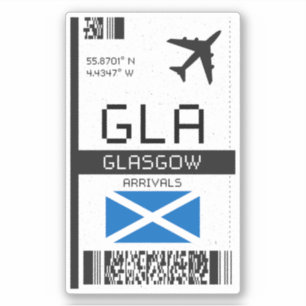 GLA Glasgow Boarding Pass - Scotland Travel