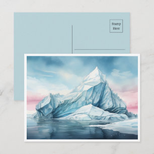 Glacial Beauty, Watercolor Iceberg  Postcard