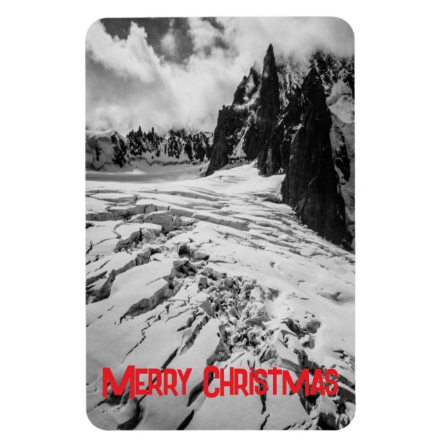 Glacial Crevasse Mont Blanc, France Christmas  Magnet (Vertical)