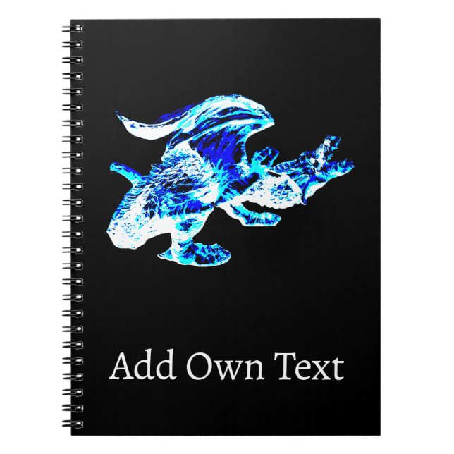 Glacial Frost Dragon Notebook Icebound Fantasy Art (Front)