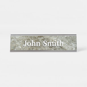 Glacial Ice Abstract Nature Texture Desk Name Plate