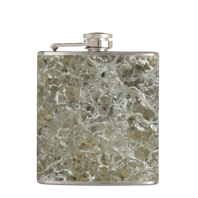 Glacial Ice Abstract Nature Texture Hip Flask (Front)
