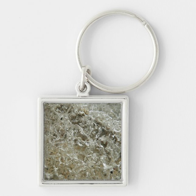Glacial Ice Abstract Nature Texture Key Ring (Front)
