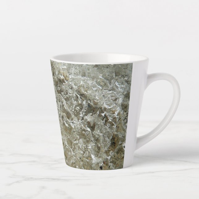 Glacial Ice Abstract Nature Texture Latte Mug (Right)