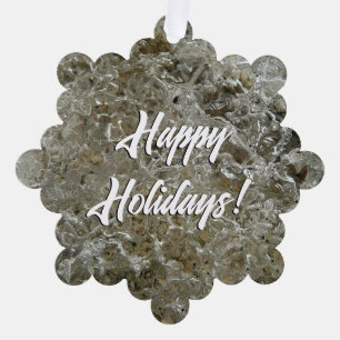 Glacial Ice Abstract Nature Texture Tree Decoration Card