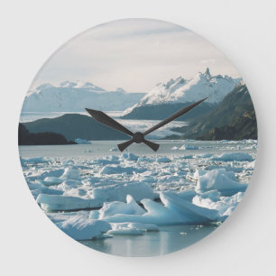 Glacial Icebergs Large Clock