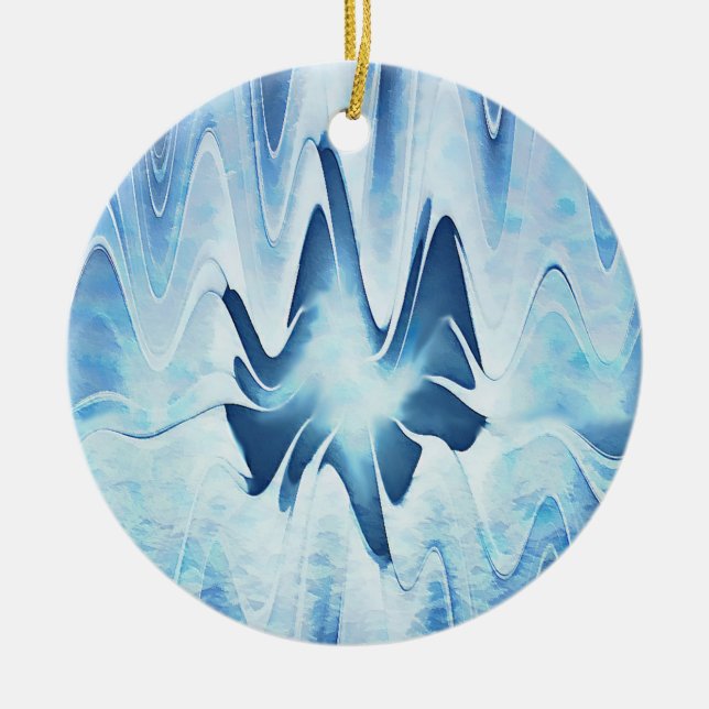 Glacial Lake Ceramic Tree Decoration (Front)