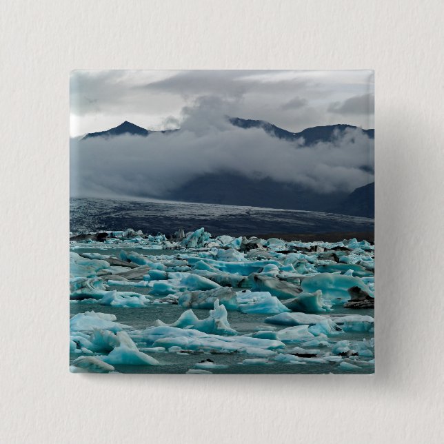 Glacial lake Jokulsarlon - Iceland 15 Cm Square Badge (Front)