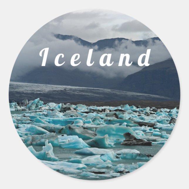 Glacial lake Jokulsarlon - Iceland Classic Round Sticker (Front)