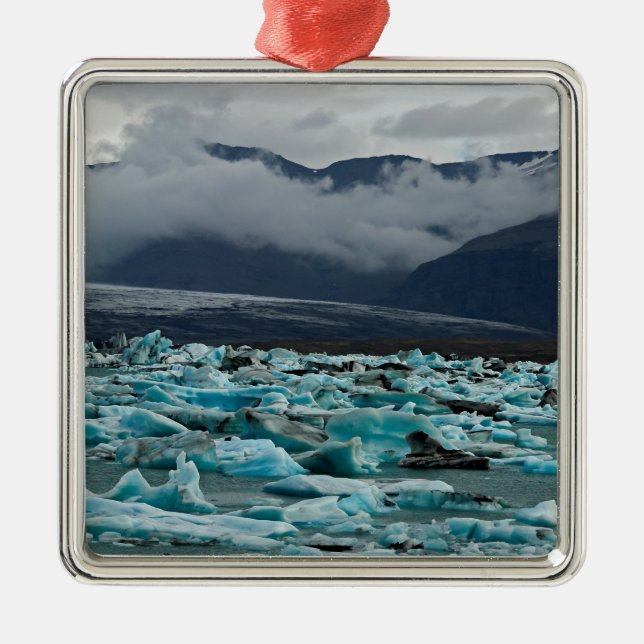 Glacial lake Jokulsarlon - Iceland Metal Tree Decoration (Front)