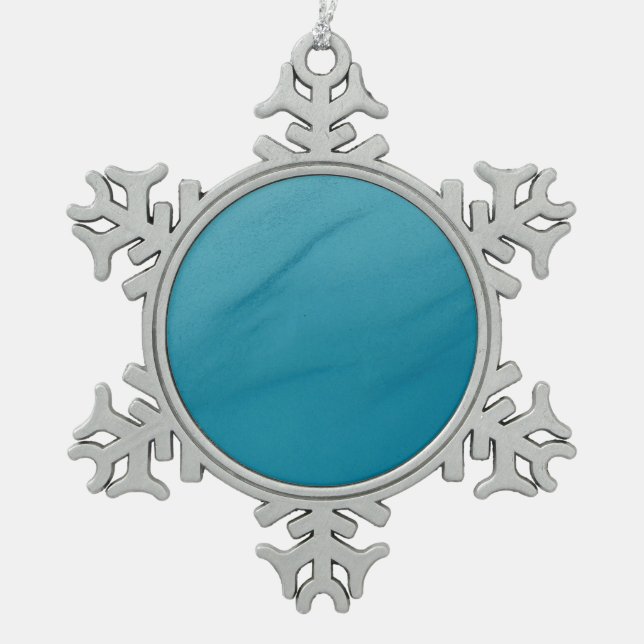 Glacial Melt Abstract Nature Photography Snowflake Pewter Christmas Ornament (Front)