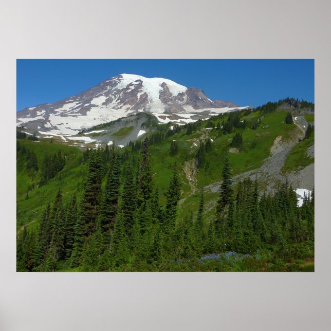 Glacial Melt at Mount Rainier Poster (Front)