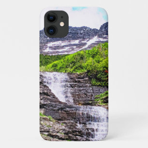 Glacial Melt Waterfalls Rush off Rocky Mountains iPhone 11 Case