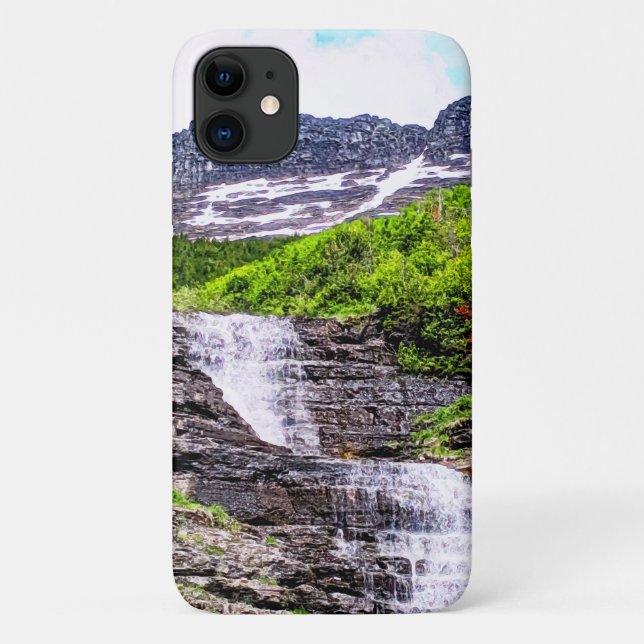 Glacial Melt Waterfalls Rush off Rocky Mountains Case-Mate iPhone Case (Back)