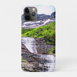 Glacial Melt Waterfalls Rush off Rocky Mountains iPhone 11 Pro Case