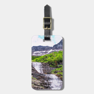 Glacial Melt Waterfalls Rush off Rocky Mountains Luggage Tag