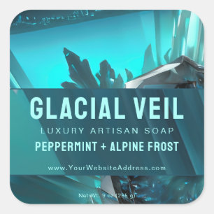 Glacial Turquoise Blue Artisan Product Label