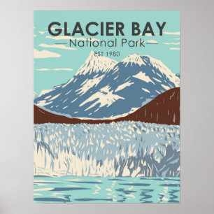 Glacier Bay National Park Alaska Vintage Poster