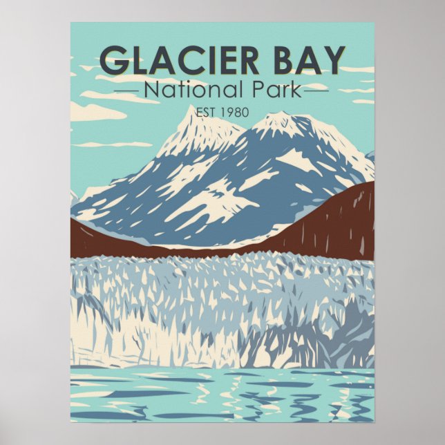 Glacier Bay National Park Alaska Vintage Poster (Front)