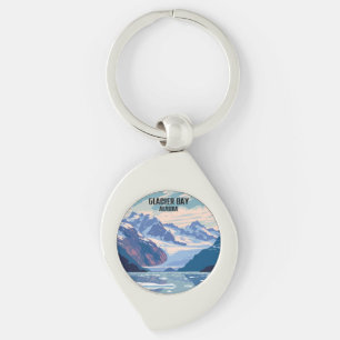 Glacier Bay National Park Alaska Vintage Travel Key Ring