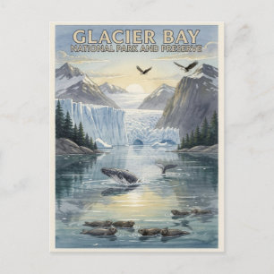 Glacier Bay National Park Alaska Watercolor Postcard