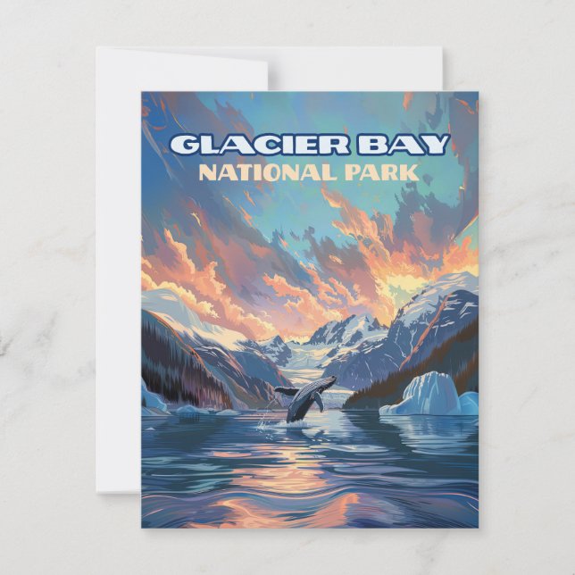 Glacier Bay National Park Alaska Whale Flat Card (Front)