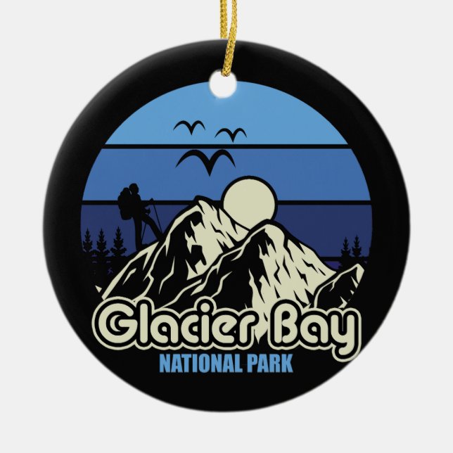 Glacier Bay National Park Ceramic Tree Decoration (Front)