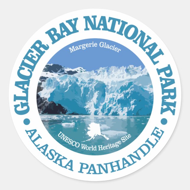 Glacier Bay National Park (colour) Classic Round Sticker (Front)