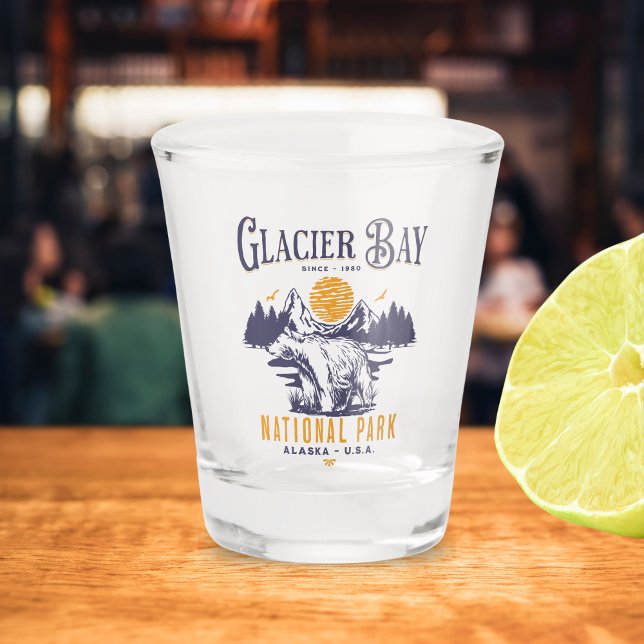 Glacier Bay National Park Hiking Lover Gift Shot Glass (Creator Uploaded)